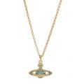 Womens Gold/Blue Zircon Mini Bas Relief Pendant Necklace 82479 by Vivienne Westwood from Hurleys