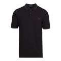 Mens Black/Mid Blue Twin Tipped S/s Polo Shirt 52232 by Fred Perry from Hurleys