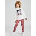 Girls Red Floral Leggings & Sweat Top Set 91536 by Mayoral from Hurleys