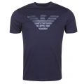 Mens Navy Chest Eagle S/s T Shirt 22365 by Emporio Armani from Hurleys