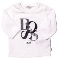 Boss Baby White Branded L/s Tee Shirt 65296 by BOSS from Hurleys
