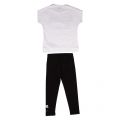 Girls White/Black Couture Logo T Shirt & Leggings Set 36136 by Moschino from Hurleys