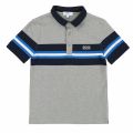 Boys Grey Stripe Block S/s Polo Shirt 38274 by BOSS from Hurleys