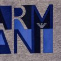 Baby Grey Melange Box Logo Print L/s Tee Shirt 62494 by Armani Junior from Hurleys
