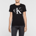 Womens Black Monogram Logo Regular Fit S/s T Shirt 27891 by Calvin Klein from Hurleys