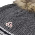 Womens Grey Marl Aboa Fur Knitted Hat 49006 by Pyrenex from Hurleys