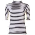 Womens Cream & Nocturnal Duty Stripe S/s Polo Top 60370 by French Connection from Hurleys