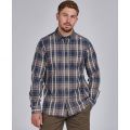 Mens Dark Petrol Beck Check L/s Shirt 83067 by Barbour Steve McQueen Collection from Hurleys