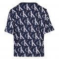 Womens Blue Shadow One Plush Print S/s T Shirt 101739 by Calvin Klein from Hurleys