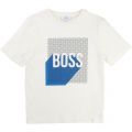Boys White Chest Logo Print S/s T Shirt 13277 by BOSS from Hurleys