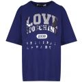 Womens Electric Blue Metallic Varsity S/s T Shirt 35187 by Love Moschino from Hurleys