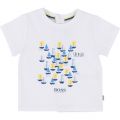 Baby White Yacht Print S/s T Shirt 19624 by BOSS from Hurleys