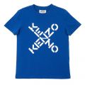 Boys Blue Logo Cross S/s T Shirt 102602 by Kenzo from Hurleys