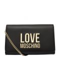 Womens Black Plated Logo Crossbody Bag 85896 by Love Moschino from Hurleys