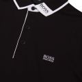 Athleisure Mens Black Paule 1 Collar Slim Fit S/s Polo Shirt 86495 by BOSS from Hurleys