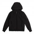 Boys Black Soft Shell Short Hooded Jacket 95560 by C.P. Company Undersixteen from Hurleys