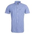 Lifestyle Mens Blue Newton Check S/s Shirt 21942 by Barbour from Hurleys