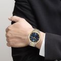 Mens Silver/Gold/Blue Suit Bracelet Watch
