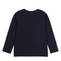 Boys Navy Covered Logo L/s T Shirt 75625 by BOSS from Hurleys