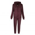 Womens Coffee Shiny Velvet Hooded Tracksuit 96316 by Emporio Armani Bodywear from Hurleys