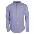Mens Blue Tile Print Slim L/s Shirt 22281 by Emporio Armani from Hurleys