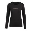Womens Black Glitter Logo L/s T Shirt 93236 by Emporio Armani Bodywear from Hurleys