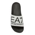 Womens Shiny White Visibility Logo Slides 38138 by EA7 from Hurleys