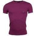 Mens Aubergine Small Logo S/s T Shirt 15053 by Emporio Armani from Hurleys