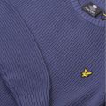 Mens Indigo Blue Ribbed Crew Knitted Jumper 33272 by Lyle & Scott from Hurleys