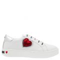 Womens White Glitter Heart Trainers 35133 by Love Moschino from Hurleys
