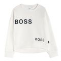 Girls Off White Logo Print Sweat Top 91777 by BOSS from Hurleys