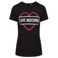 Womens Black Logo Heart S/s T Shirt 39430 by Love Moschino from Hurleys