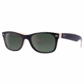 Top Black On Beige RB2132 New Wayfarer Sunglasses 49476 by Ray-Ban from Hurleys
