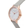 Womens Grey & Rose Gold White Dial Leather Watch 59427 by Olivia Burton from Hurleys