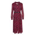 Womens Scarlet/Black Lavish Leaf Belted Midi Dress 50457 by Michael Kors from Hurleys