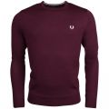 Mens Mahogany Marl Crew Neck Knitted Jumper 14814 by Fred Perry from Hurleys