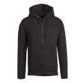 Mens Black Quilted Jersey Hooded Zip Through Sweat Jacket 45266 by BOSS from Hurleys