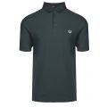 Mens Mallard Green Oxford Trim Collar S/s Polo Shirt 38148 by Fred Perry from Hurleys
