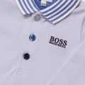 Baby Pale Blue Branded L/s Polo Shirt 65285 by BOSS from Hurleys