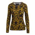 Womens Black Gold Paisley Fitted L/s T Shirt 74036 by Versace Jeans Couture from Hurleys