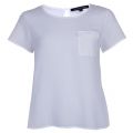 Womens Summer White Classic Crepe Pocket Top