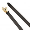Womens Black/Gold Orb Buckle Leather Belt 79406 by Vivienne Westwood from Hurleys