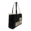 Womens Black Shearling Lined Shopper Bag 92730 by Love Moschino from Hurleys