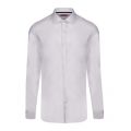Mens White/Navy Trim Koey Textured Slim Fit L/s Shirt 42679 by HUGO from Hurleys