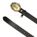 Mens Black/Gold Baroque Buckle Belt