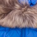Boys Cyan Authentic Fur Hooded Matte Jacket