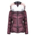 Womens Burgundy/Tri Colour B220S Short Padded Jacket 30954 by Froccella from Hurleys