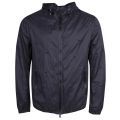 Mens Navy Embossed Hooded Jacket 22262 by Emporio Armani from Hurleys