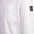 Mens White Pitch Garment Dye L/s Shirt 53585 by Belstaff from Hurleys