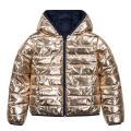 Girls Navy/Gold Reversible Padded Jacket
